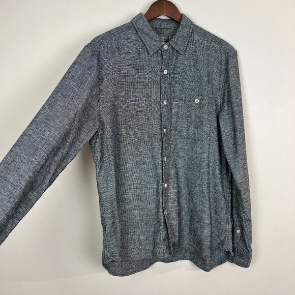 Wilson & Willy's Shirt Mens Large Gray Button Up Long Sleeve Woven Cotton USA L - Picture 5 of 12